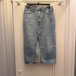 Abercrombie Light Blue Denim Midi Skirt